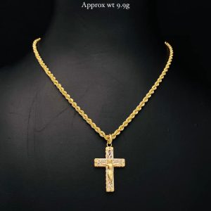 Rope Chain with Chunky Cross Pendant
