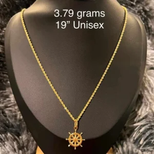 Unisex Necklace - Rope Chain with Pendant